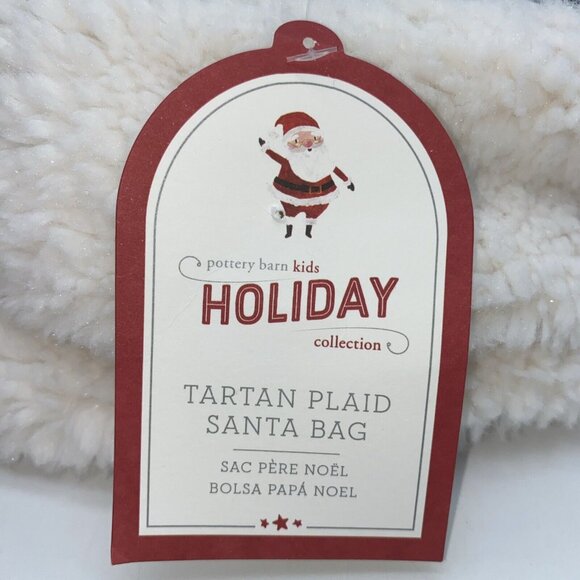 Pottery Barn Kids Leland Tartan Plaid Santa Bag Sack Christmas Stocking 33 x 40 - Picture 12 of 16